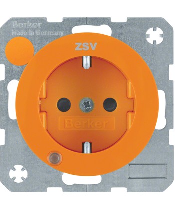 R.1/R.3 Gniazdo SCHUKO z diodą kontrolną LED pomarańczowy, połysk