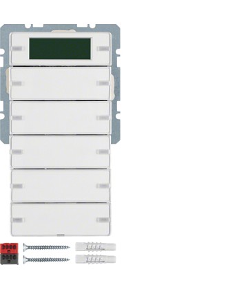 Przycisk 5-krotny z regulatorem temperatury i wyświetlaczem; biały, aksamit; Q.1