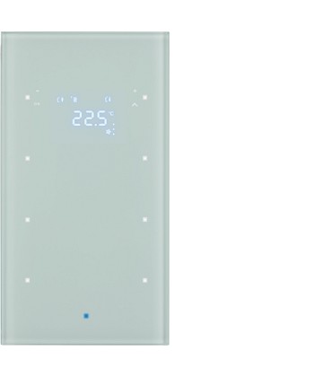 Szklany sensor dotykowy 3-kr z reg. temperatury; szkło, białe; TS Sensor KNX