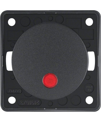 Łącznik klawiszowy przyciskowy podświetlany z czerwoną soczewką; antracyt, mat;