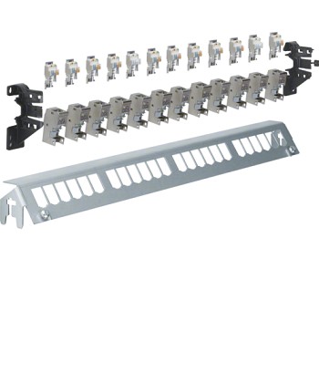 Patch-Panel 24-kr. długi z 12xRJ45-kat 6A ekranowane