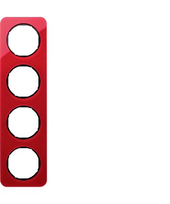R.1 Ramka 4-krotna, akryl przezroczysty, czerwony/czarny