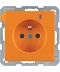 Q.1 Gniazdo z uziemieniem i LED kontrolną z podwyższoną ochroną styków; pomarańc