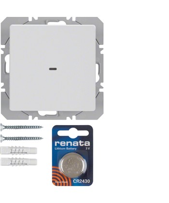 KNX RF przycisk radiowy 1-krotny płaski quicklink, biały, Berker Q.1/Q.3