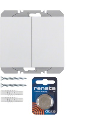 KNX RF przycisk radiowy 2-krotny płaski quicklink, biały, połysk Berker K.1