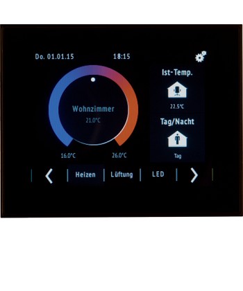 KNX s stem Touch Control z w świetlaczem 3,5" z wbudowan m BCU HAGER 75740101