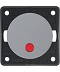 Łącznik klawiszowy przyciskowy podświetlany z czerwoną soczewką; szary, połysk;
