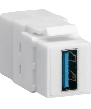 Moduł KEYSTONE gniazdo USB 3.0, przelotowe, wt k prost 180°, biał HAGER VZ30US