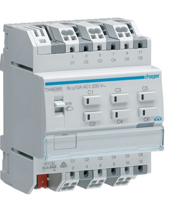 KNX e/s Sterownik załączając / żaluzjow 10 A, 6-/3-krotn