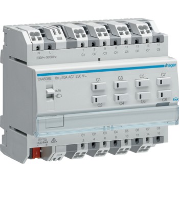 KNX e/s Sterownik załączając / żaluzjow 10 A, 8-/4-krotn