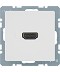 Gniazdo HDMI z przyłączem 90°; biały, aksamit; Q.1