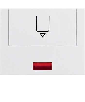 Łącznik na kartę hotelową-nasadka z nadrukiem i czerwoną soczewką; biały; K.1
