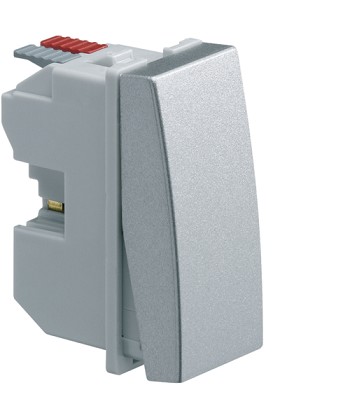 Łącznik klawiszowy przyciskowy zwierno/rozwierny; Systo; 1 moduł; alu; 10A/250V